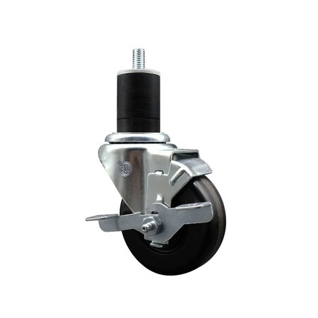 Service Caster 3-1/2'' Phenolic Swivel 1-3/4'' Expanding Stem Caster with Brake SCC-EX20S3514-PHR-TLB-134